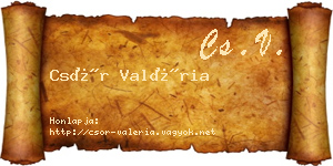 Csór Valéria névjegykártya
